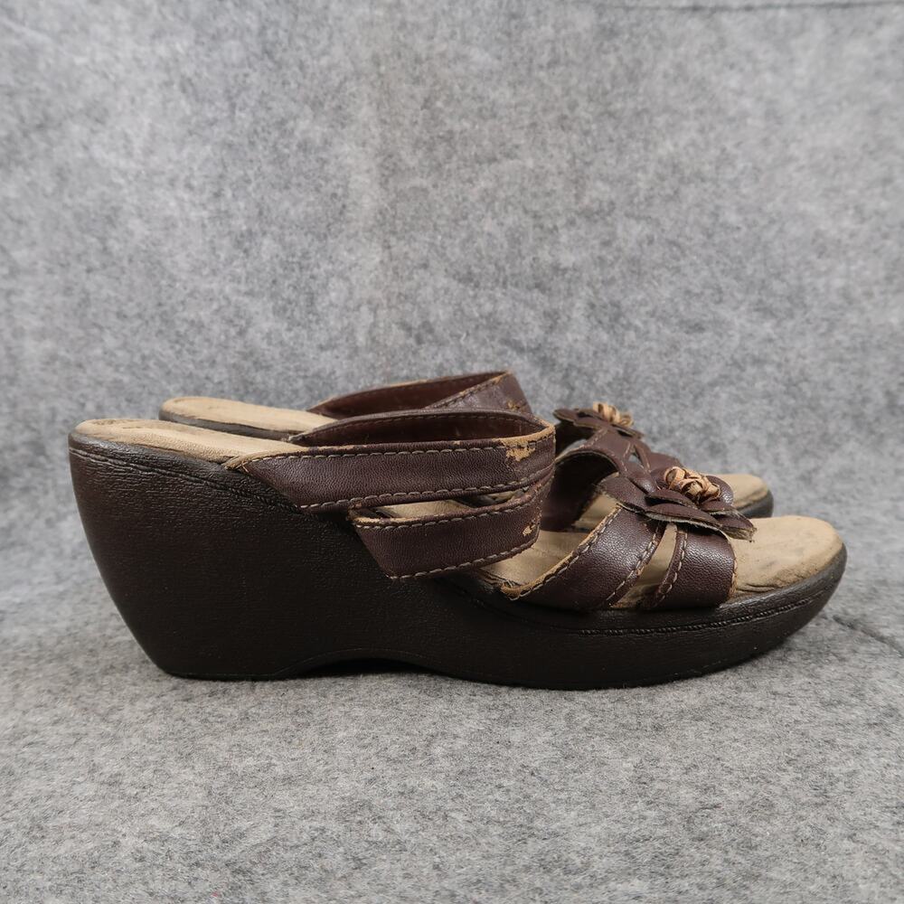 Comfort Plus by Predictions Shoes Womens 8.5 Sandals Wedge Fashion Casual Brown